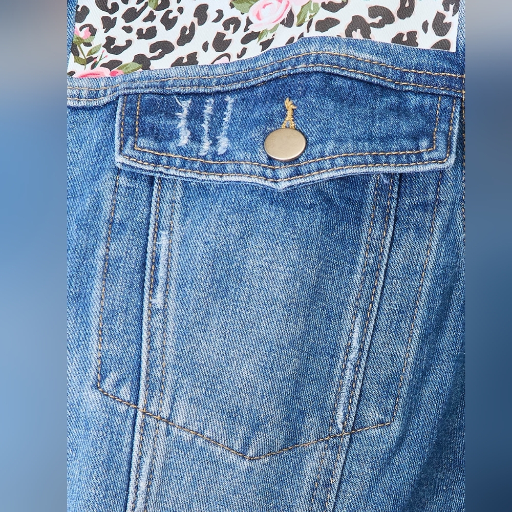 Leopard Rose Distressed Jacket - Picture 5 of 10